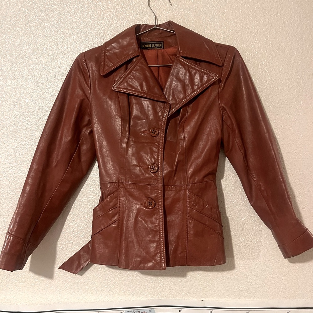 Vintage brown leather jacket